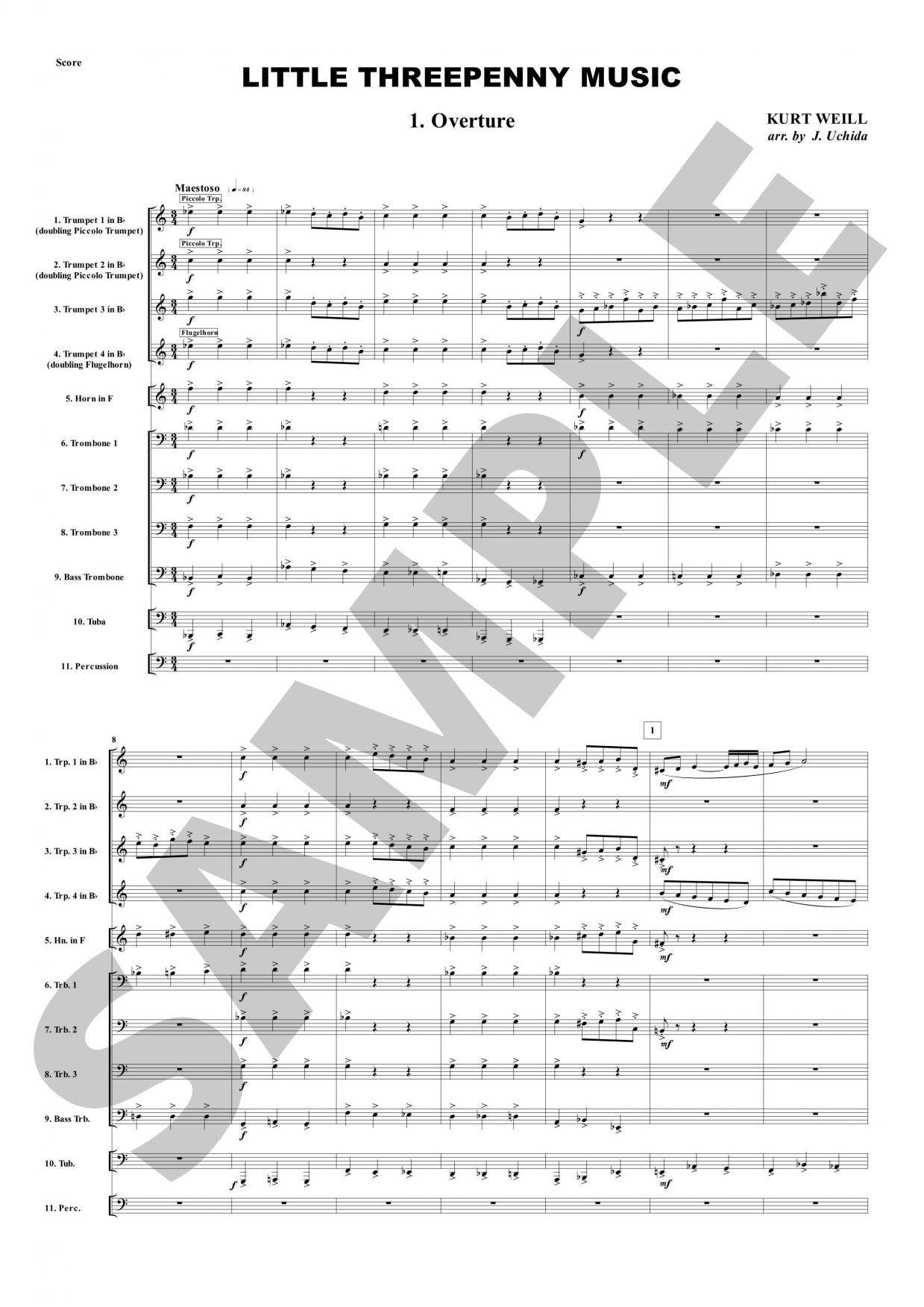 小さな三文オペラの音楽 (ヴァイル) 金管十重奏 | 金管アンサンブル 